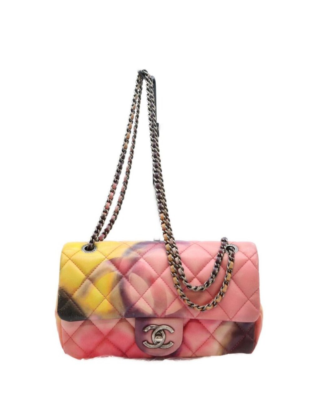 Chanel Multicolor Lambskin Rsv S Flap Flower Power Quilted 23 Shoulder Bag